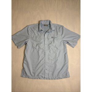 Ducks Unlimited Vented‎ Shirt Mens L Button Down Short Sleeve Fishing Blue